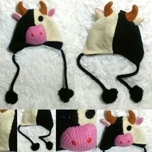 Vintage Moolicious Knitted Cow Hat-Size 9